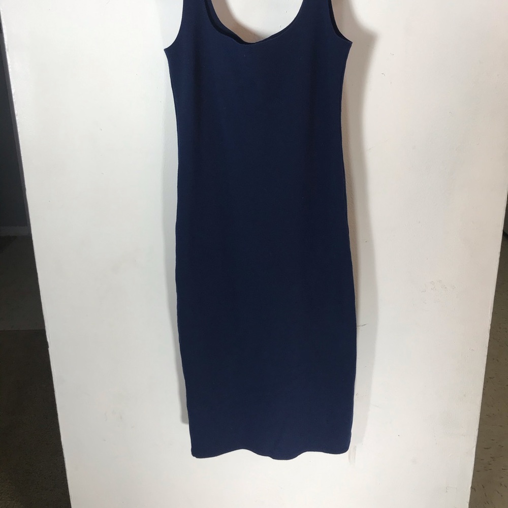 Navy Blue Basic Midi Dress Medium - image 3